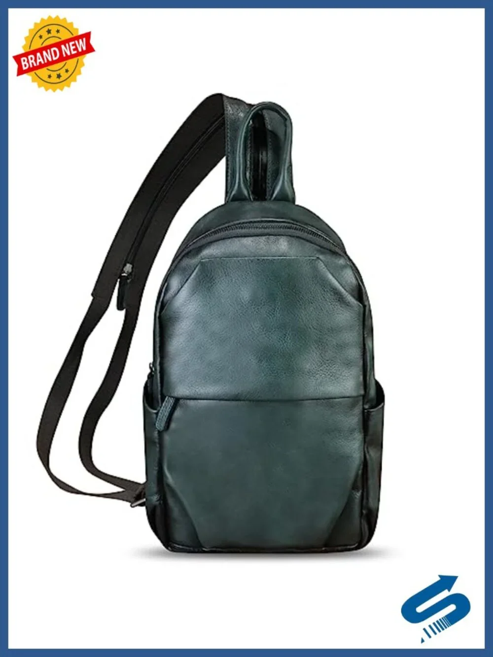 Genuine Leather Convertible Sling Backpack Crossbody Shoulder Daypack